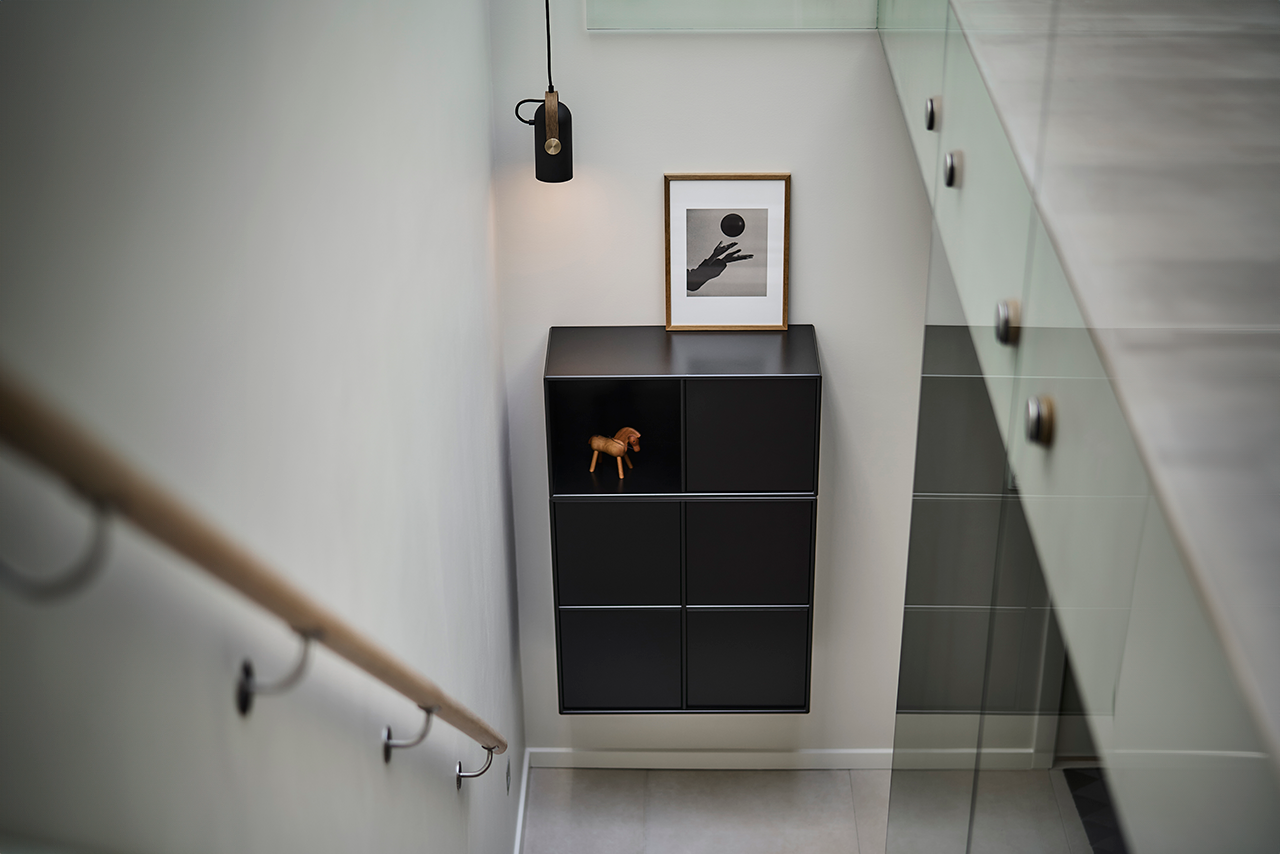 Leklint162 Carronade II Pendant Small Black Smokedoak Brass Lifestyle2